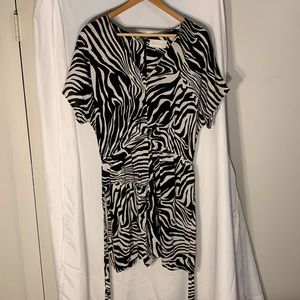 Anthropologie Zebra Print Jumpsuit Size Large